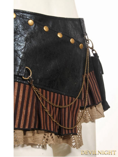 Wallpaper #_bmH3pIBJvJKYCmESQX040 Black Steampunk Short Skirt with Waist Bag Devilnightcouk