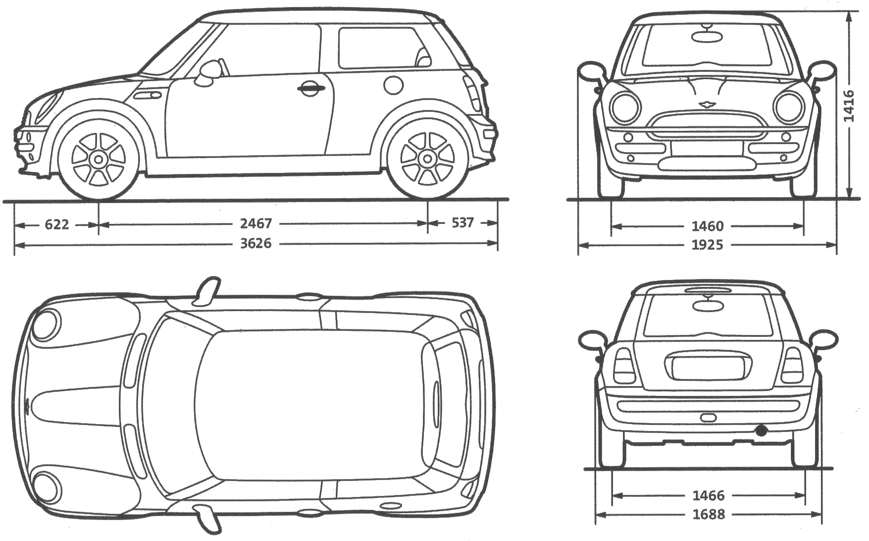 Wallpaper #62451 Morris Mini Cooper White Paper Model Paper Models Paper Model Car