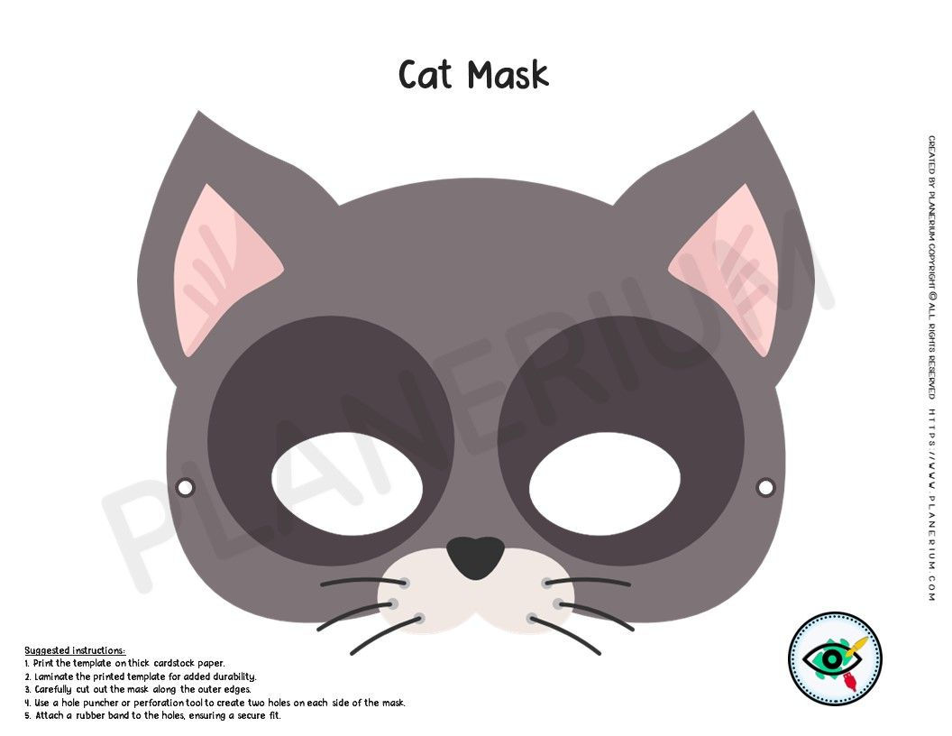 Wallpaper #aWhdFpMBSpphPi3-8gvr223 Colorful Cat Mask Template Creative Craft Activity for Kids