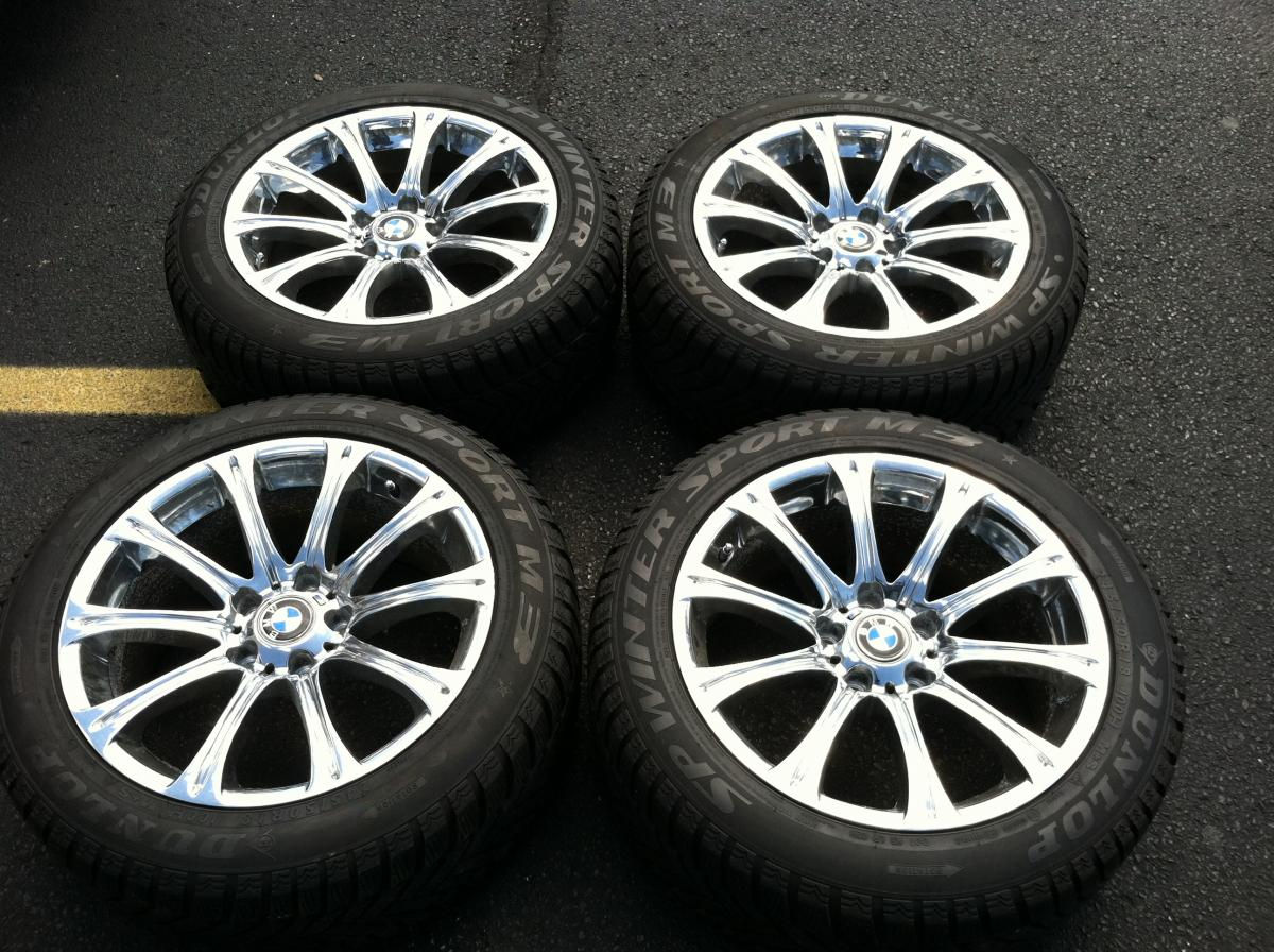 Wallpaper #MBkzJY8BtGB6xQ78L4aF13 Chrome BMW M5 Style 166 18 Wheel Set with with Dunlop Winter Tires