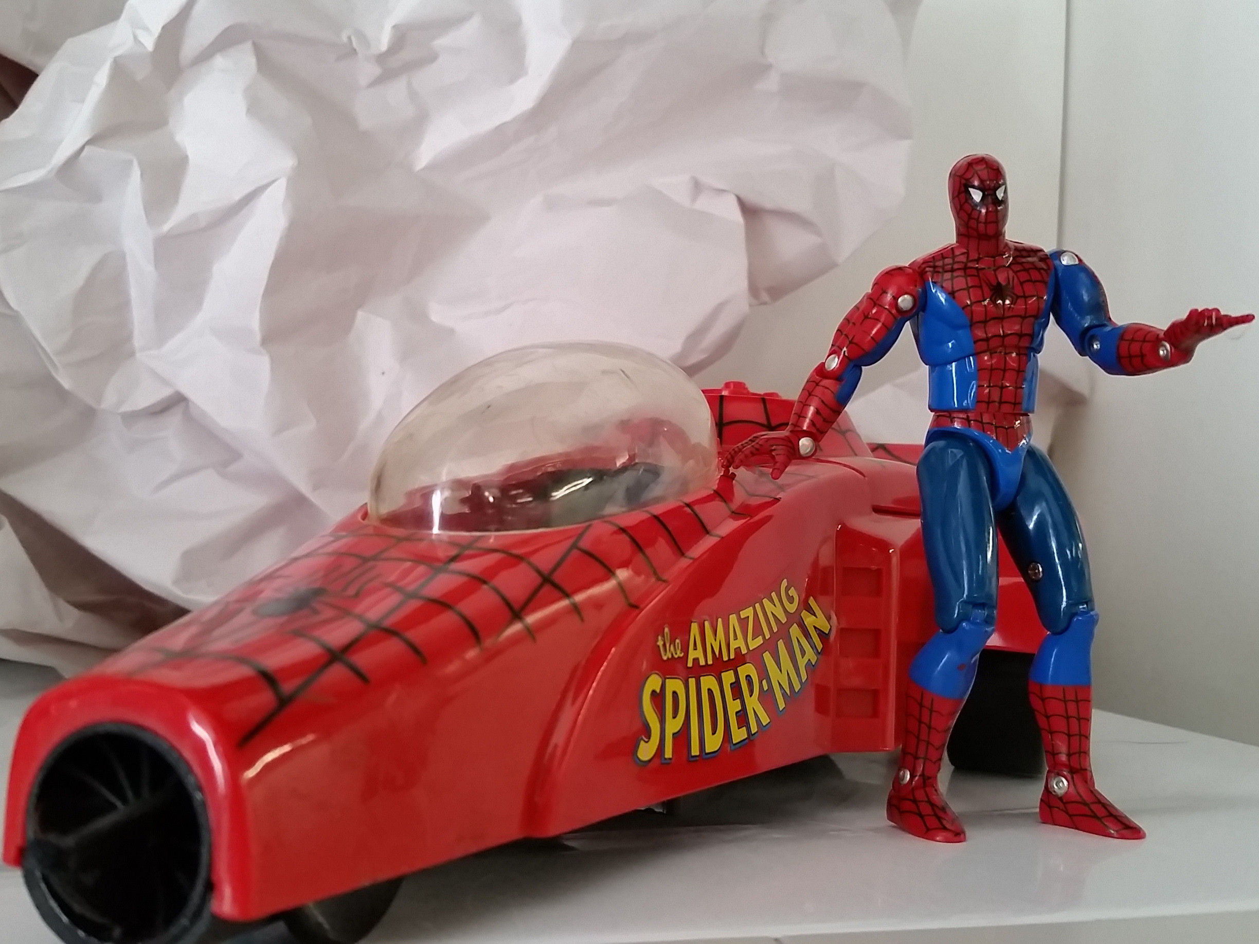 Wallpaper #Pn3a8Y4Bnwiau_P6UQod47 My Old Spider Man Chilling with His Conventional Spider Car Actionfigures