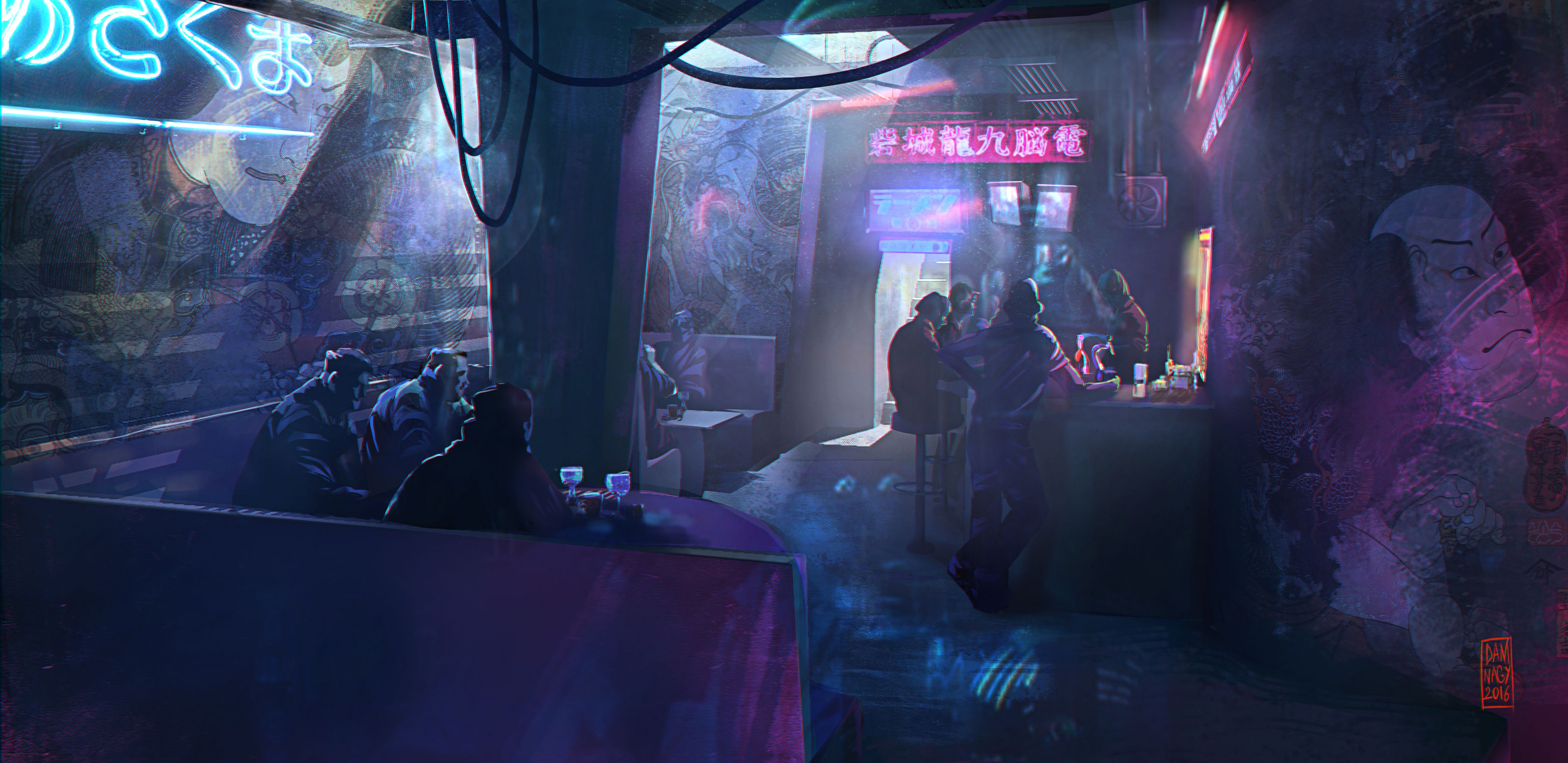 Wallpaper #1QDL344BSdW8dNou4wrC7 Cyberpunk Bar by Damnagy on Deviantart