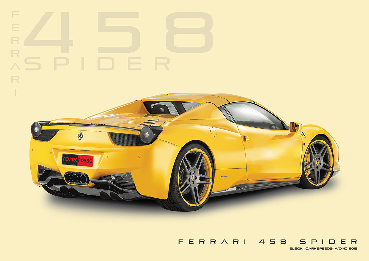 Wallpaper #pxkcBo8BtGB6xQ78qlNi50 Ferrari 458 Spider Technical Drawing Illustrator by Darkspeeds on