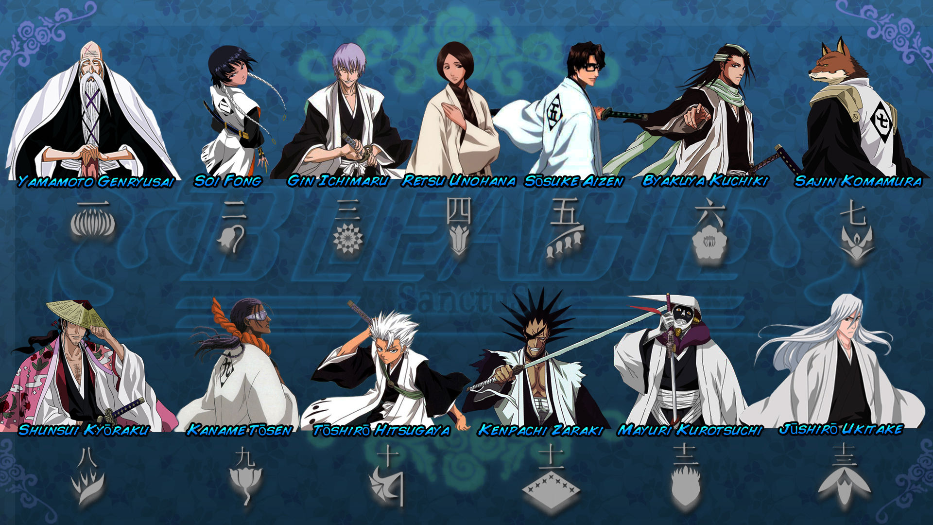 Wallpaper #eGc_9ZIBSpphPi3-s36N1 Bleach Captains Full by Sanctusseraph on Deviantart