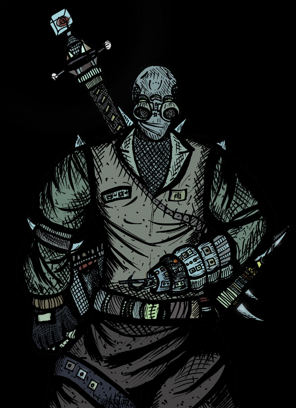 Wallpaper #uWhoHJMBSpphPi3-SyK8168 Post Apocalyptic Cyber Ninja by Looc2 on Deviantart