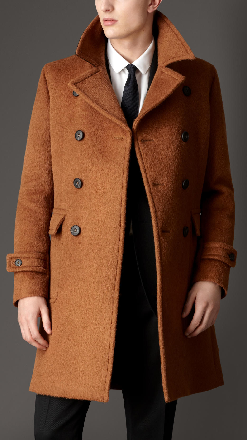 Wallpaper #kyxGSZMB0E1QgA7wmPIG146 Lyst Burberry Doublebreasted Virgin Wool Alpaca Coat in Brown for Men