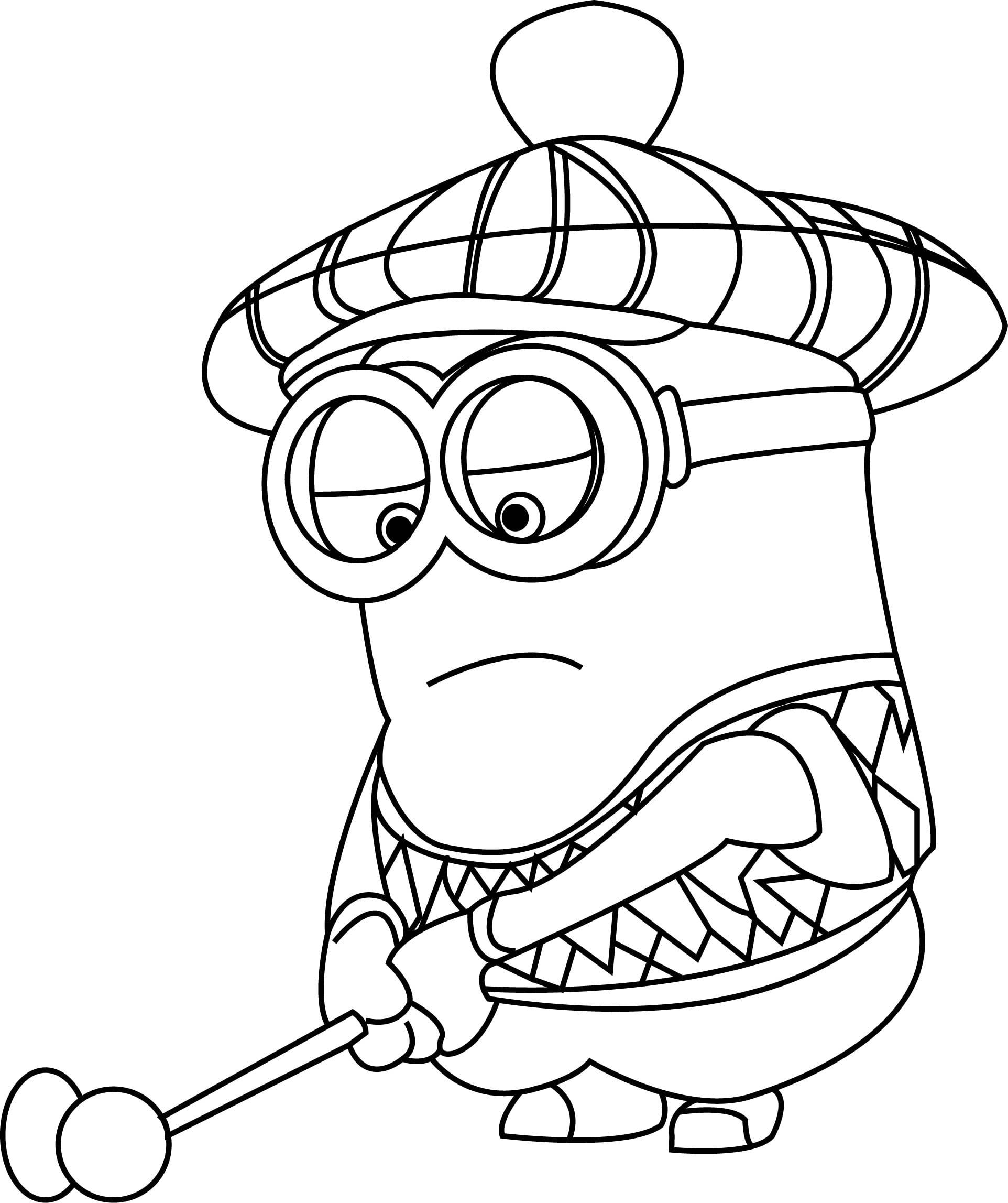 Wallpaper #NBkkEI8BtGB6xQ786V5F39 Gambar Despicable Golfer Minions Coloring Page Wecoloringpage Captain