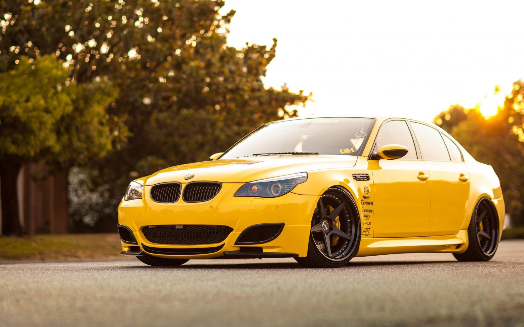 Wallpaper #N2fREpMBSpphPi3-9f3r65 BMW M5 Yellow Car Tuning Wallpaper 1680x1050 16208