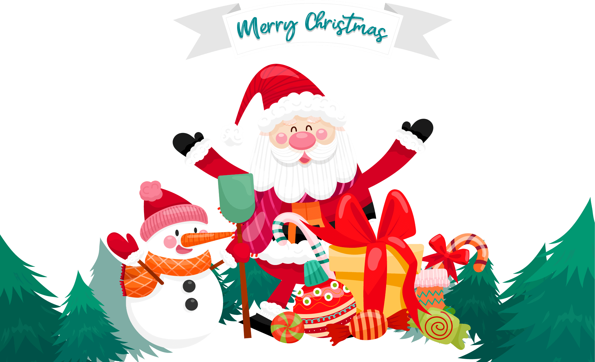 Wallpaper #pDGrNZMB5zzyi_yYSVei195 Merry Christmas Message Clipart Santa Claus Snowman Vector Png