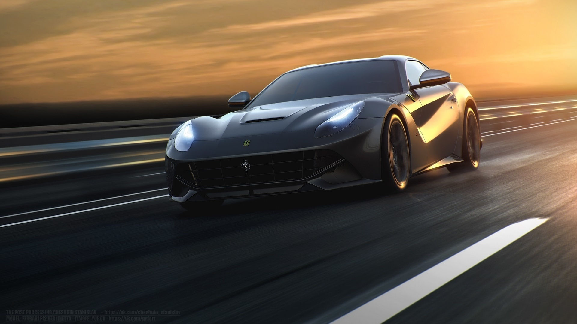 Wallpaper #UkUAko4B7YBJg1BVqZ6-50 Ferrari F12 Schwarz Supersportwagen Geschwindigkeit Strasse