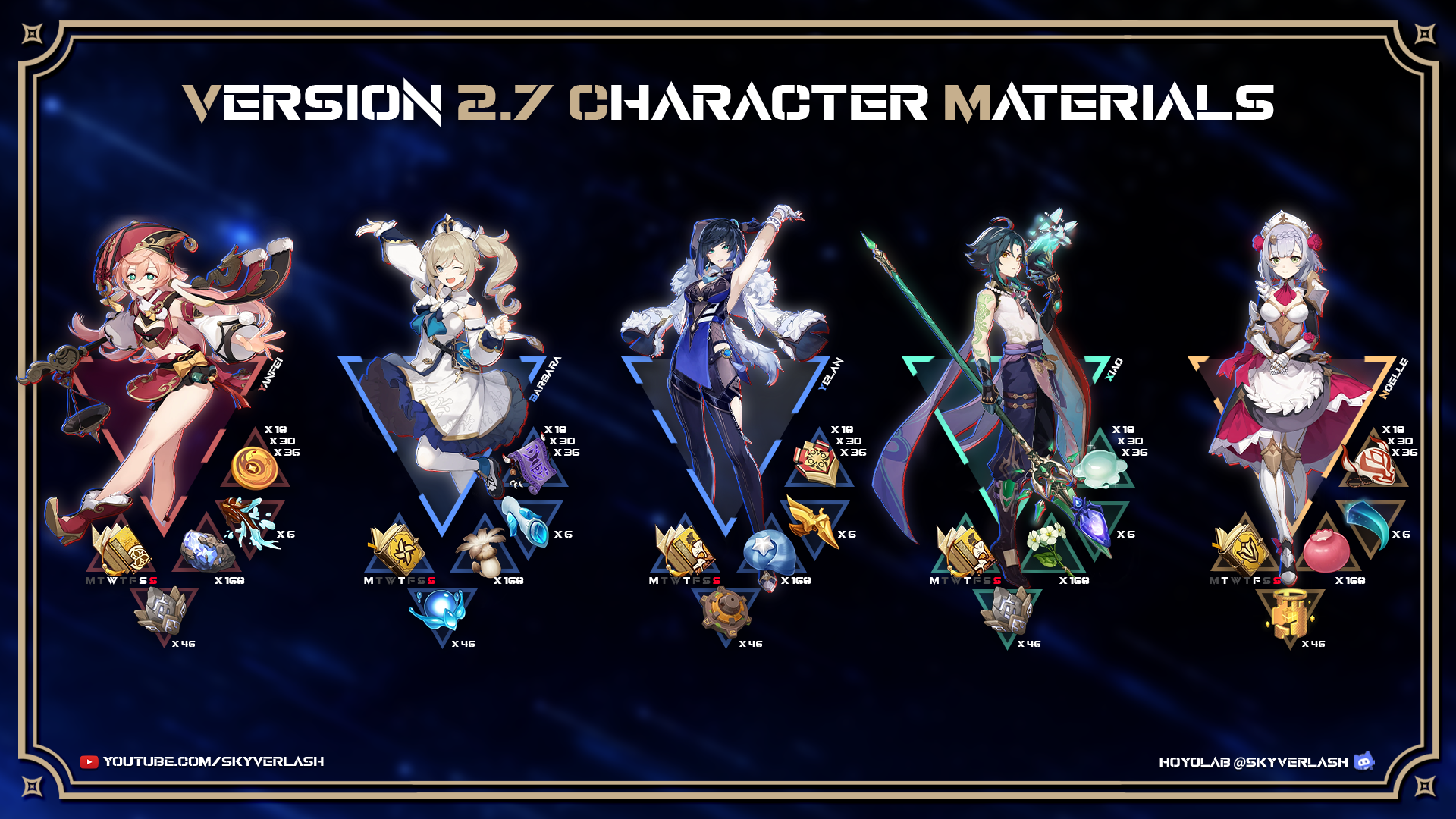 Wallpaper #OBzbQJMB8JfcLg2J8vfe68 Version 27 Character Banners Materials Yelan Xiao Barbara