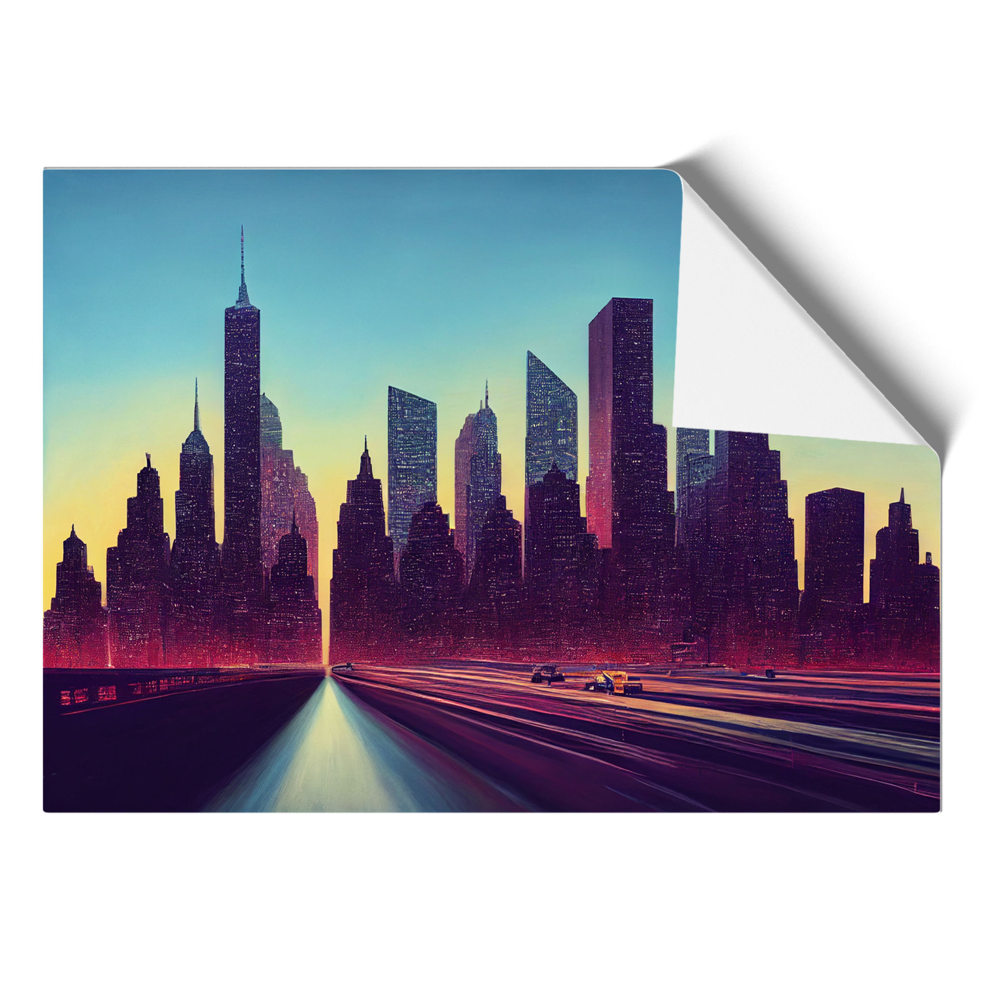 Wallpaper #ImfT-JIBSpphPi3-wItD24 Cyberpunk New York Skyline Vol2 Framed Wall Art Poster Print Picture