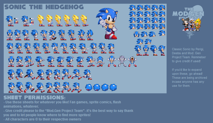 Wallpaper #cc85f Custom Classic Sonic Sprite Sheet by Adanishedgehog2011 on Deviantart