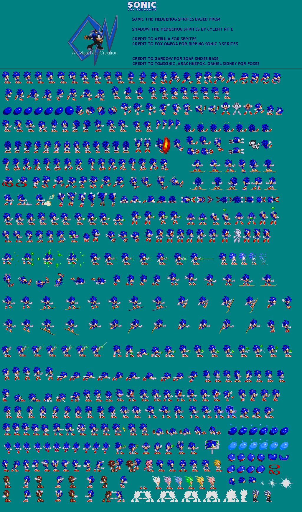 Wallpaper #cc85f Custom Classic Sonic Sprite Sheet by Adanishedgehog2011 on Deviantart