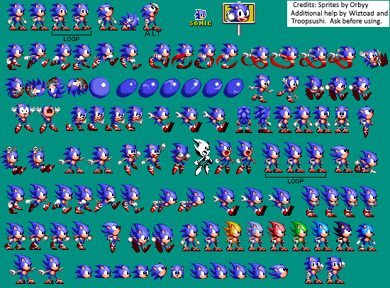 Wallpaper #cc85f Custom Classic Sonic Sprite Sheet by Adanishedgehog2011 on Deviantart