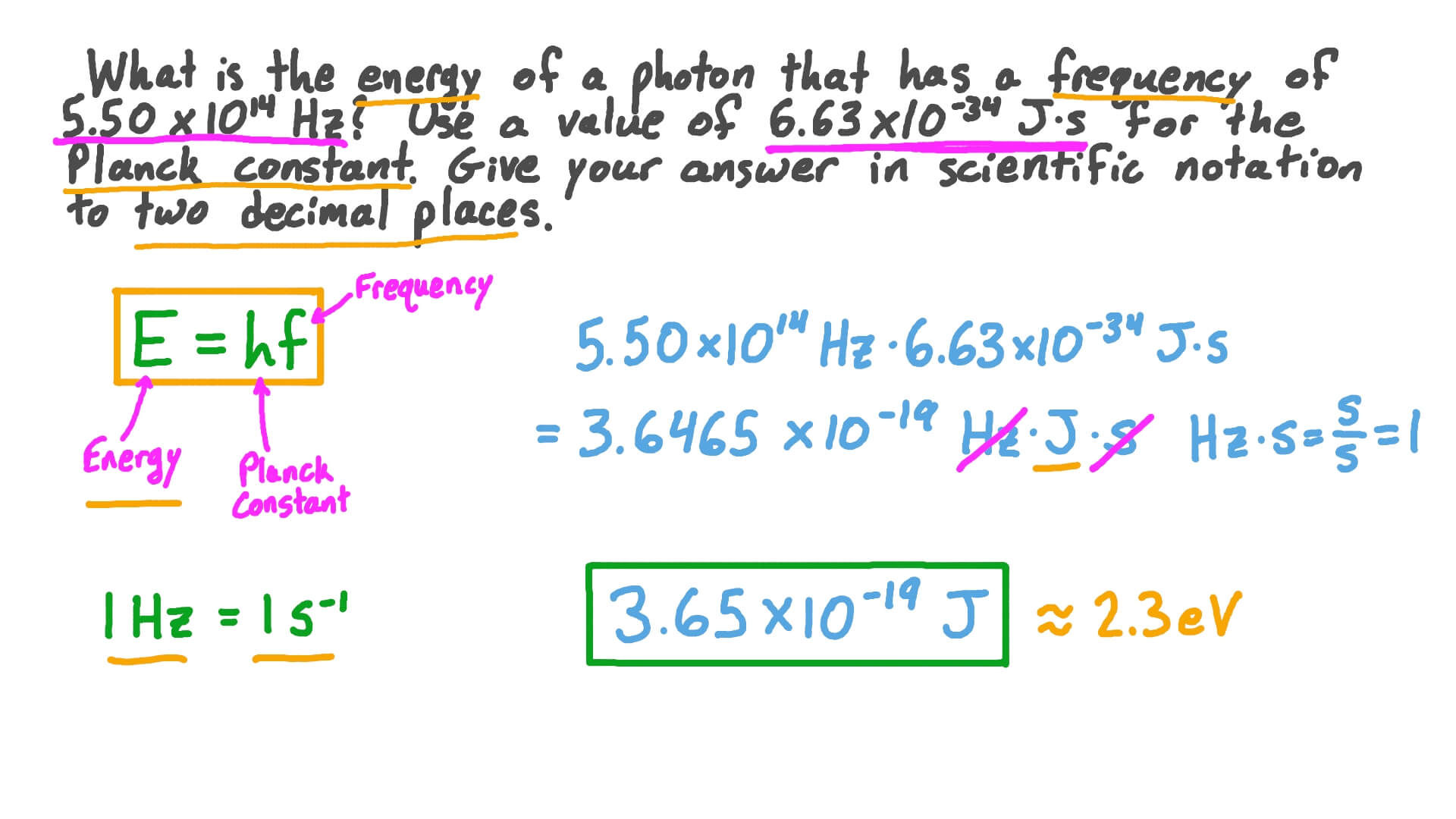 Wallpaper #K2ef65IBSpphPi3-6k2o142 Question Video Finding the Energy of a Photon Given Its Frequency Nagwa