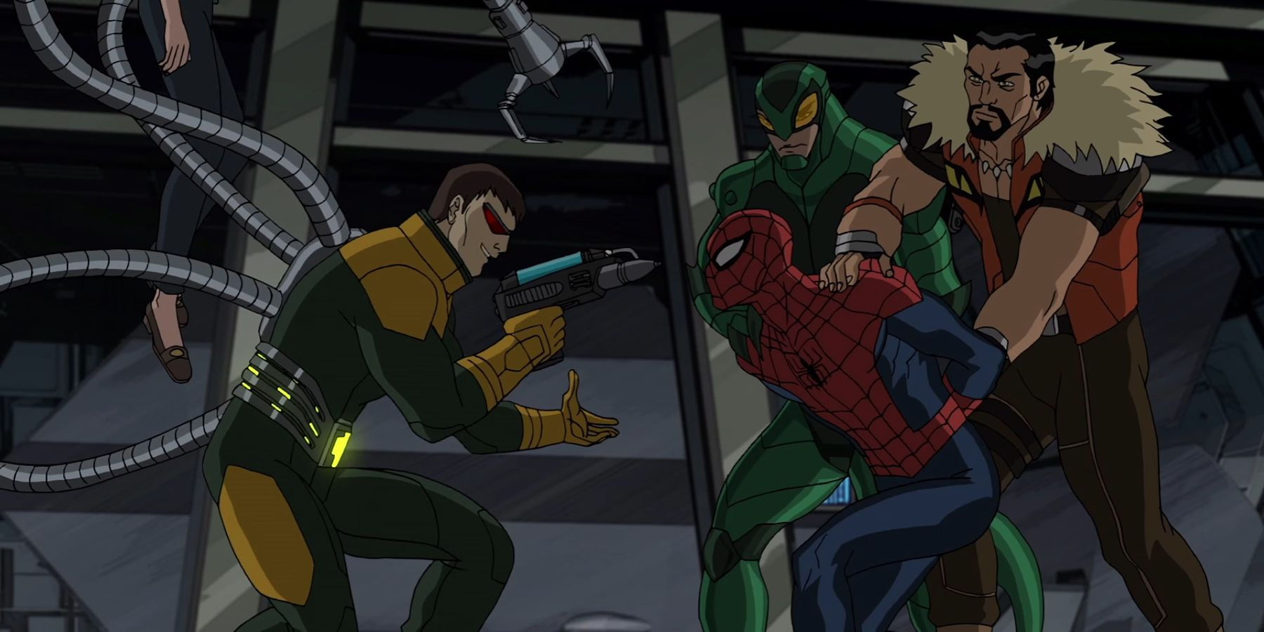 Wallpaper #ceb46 1920x1080 Spiderman vs Sinister Six Art Laptop Full HD 1080p HD 4K