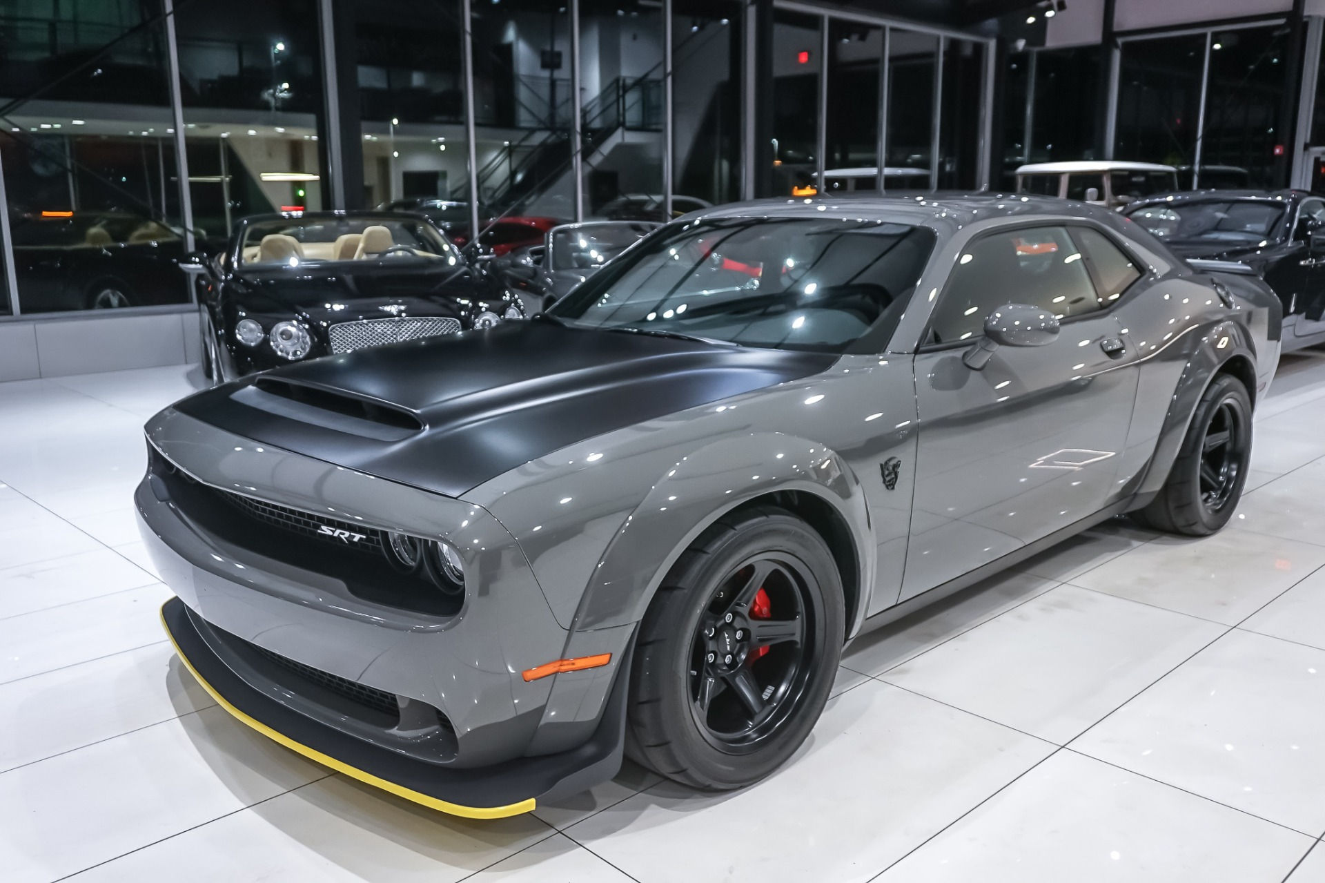 Wallpaper 84950 2018 Dodge Challenger Srt Demon Black Satin Hood Only 594 Miles Bone HD Wallpaper 84950