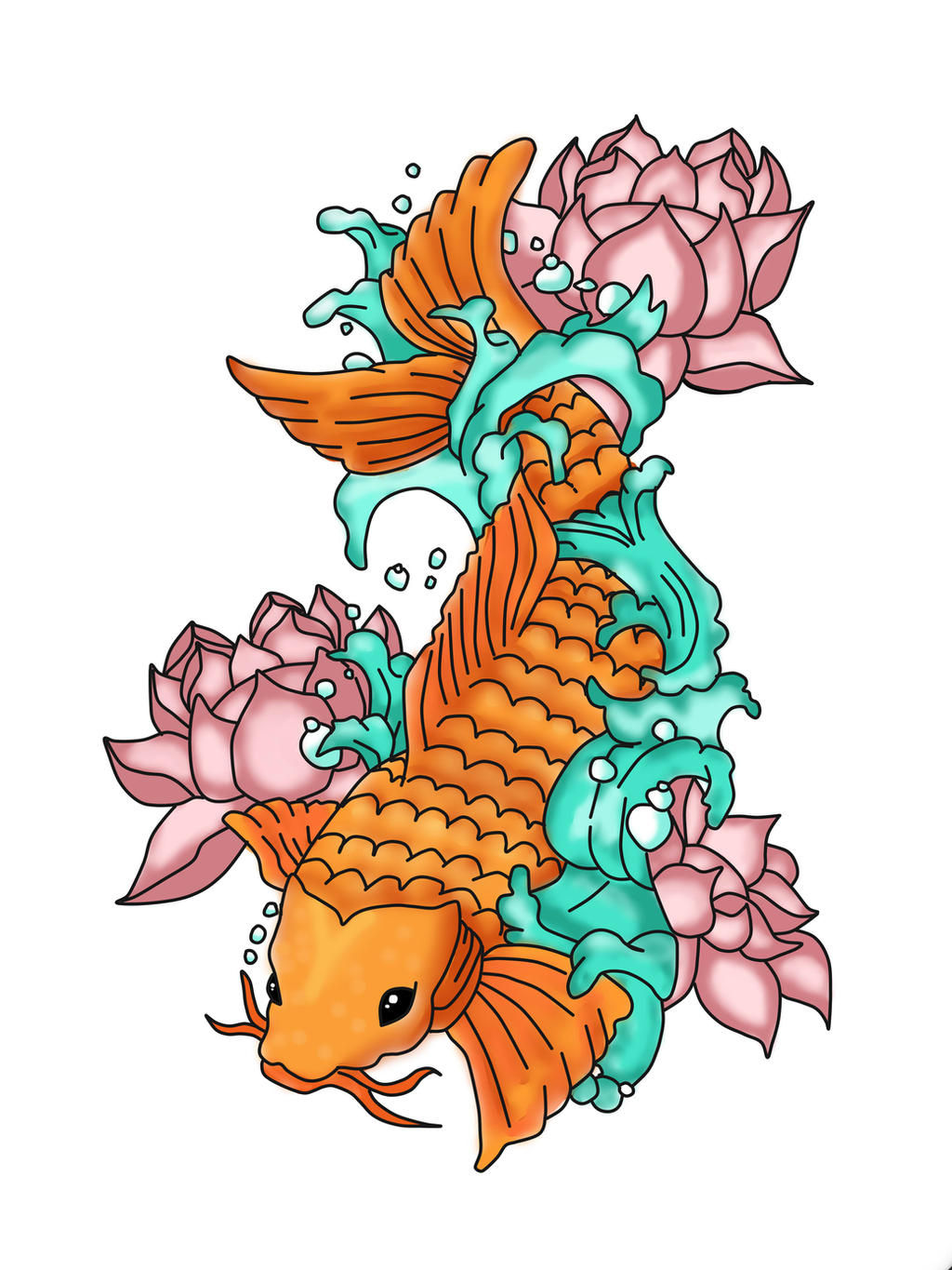 Wallpaper #5e6bc Black Yellow Koi Fish Fish Koi Tattoo Png and Vector with 5016 the