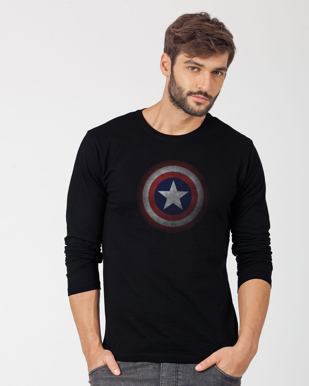 Wallpaper #GmjXGZMBSpphPi3-HRkv286 Buy Captain America Shield Version 2 Full Sleeve T Shirt Avl for Men