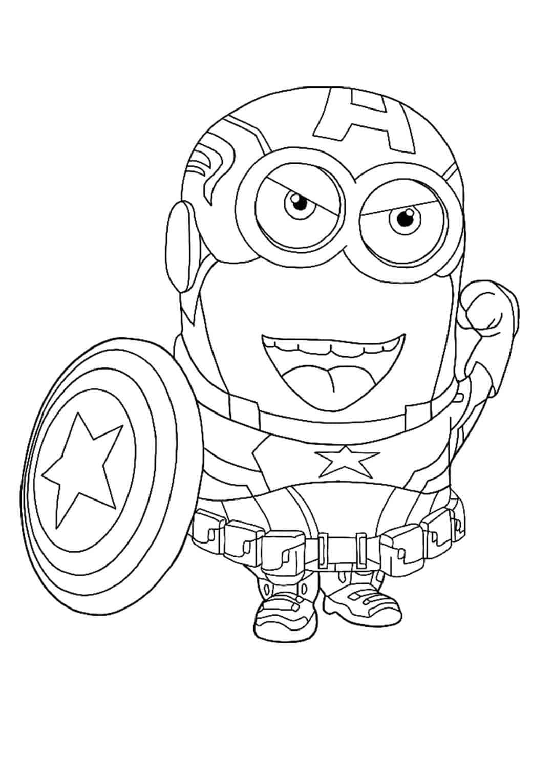 Wallpaper #g9WINpMBY0Iw2JDGwZEj106 Coloriage Minion Avengers Captain America 4 Coloriages a Imprimer