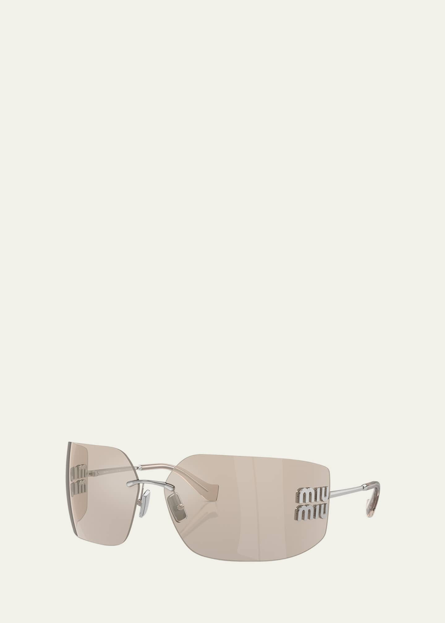 Wallpaper #n7hs3JIBJvJKYCmECPvI355 Miu Miu Metal Rimless Wrap Sunglasses Bergdorf Goodman