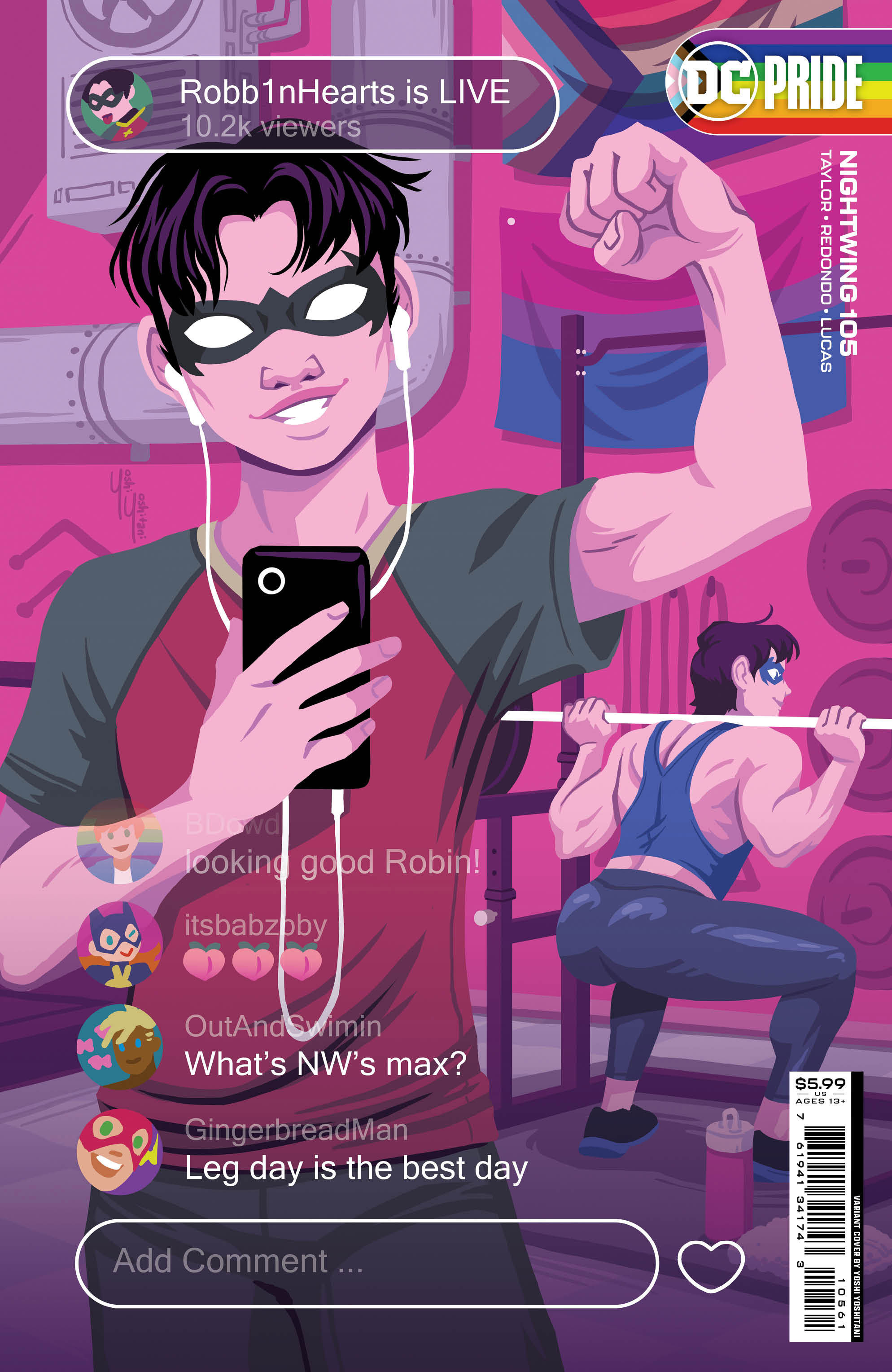 Wallpaper #j1hwNJMBzN9vxX34-Dw7245 Comics Conspiracy Nightwing 105 Cover D Yoshi Yoshitani DC Pride