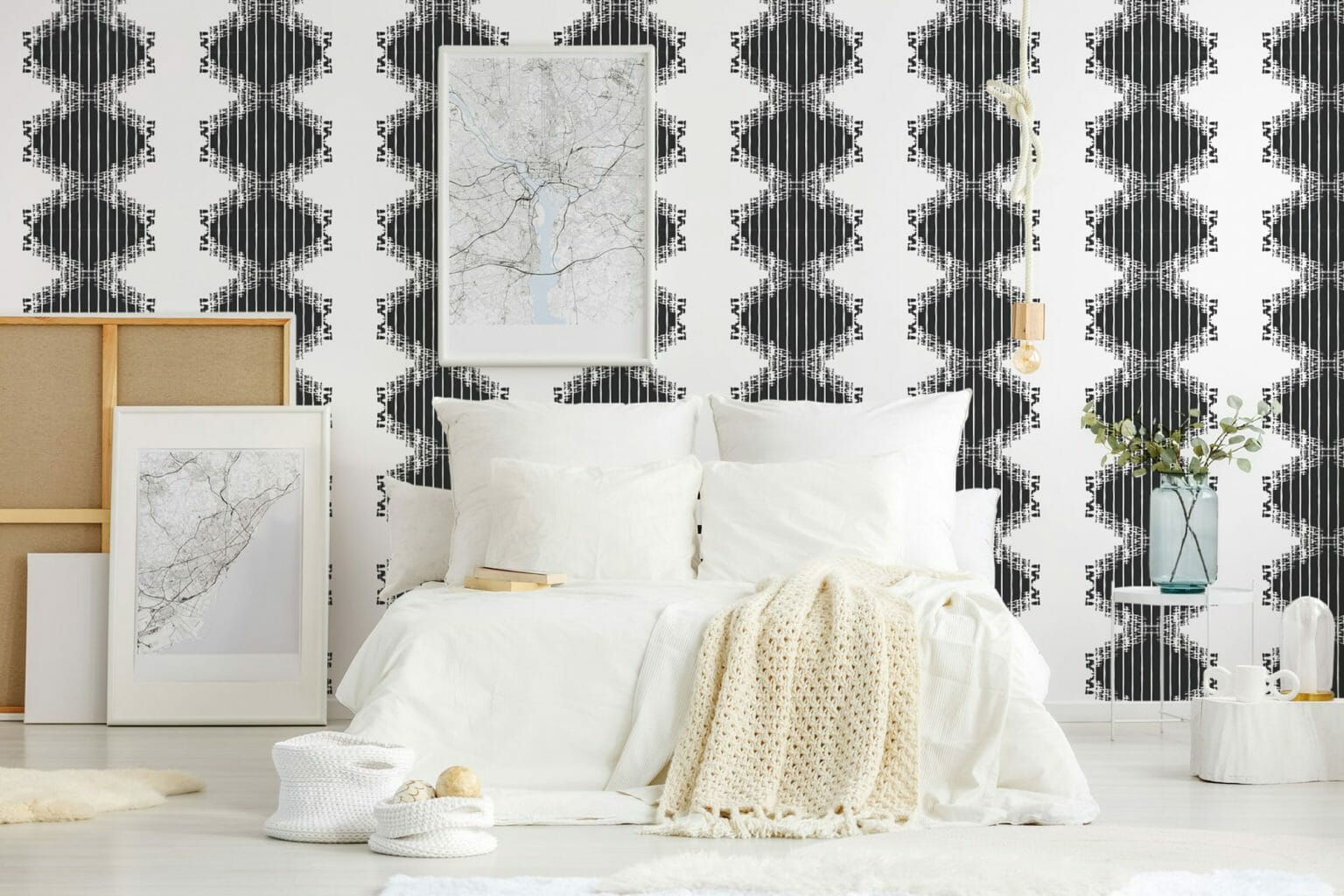Wallpaper #BGc5B5MBSpphPi3-MMXD52 Black and White Abstract Pattern Peel and Stick Wallpaper Fancy Walls
