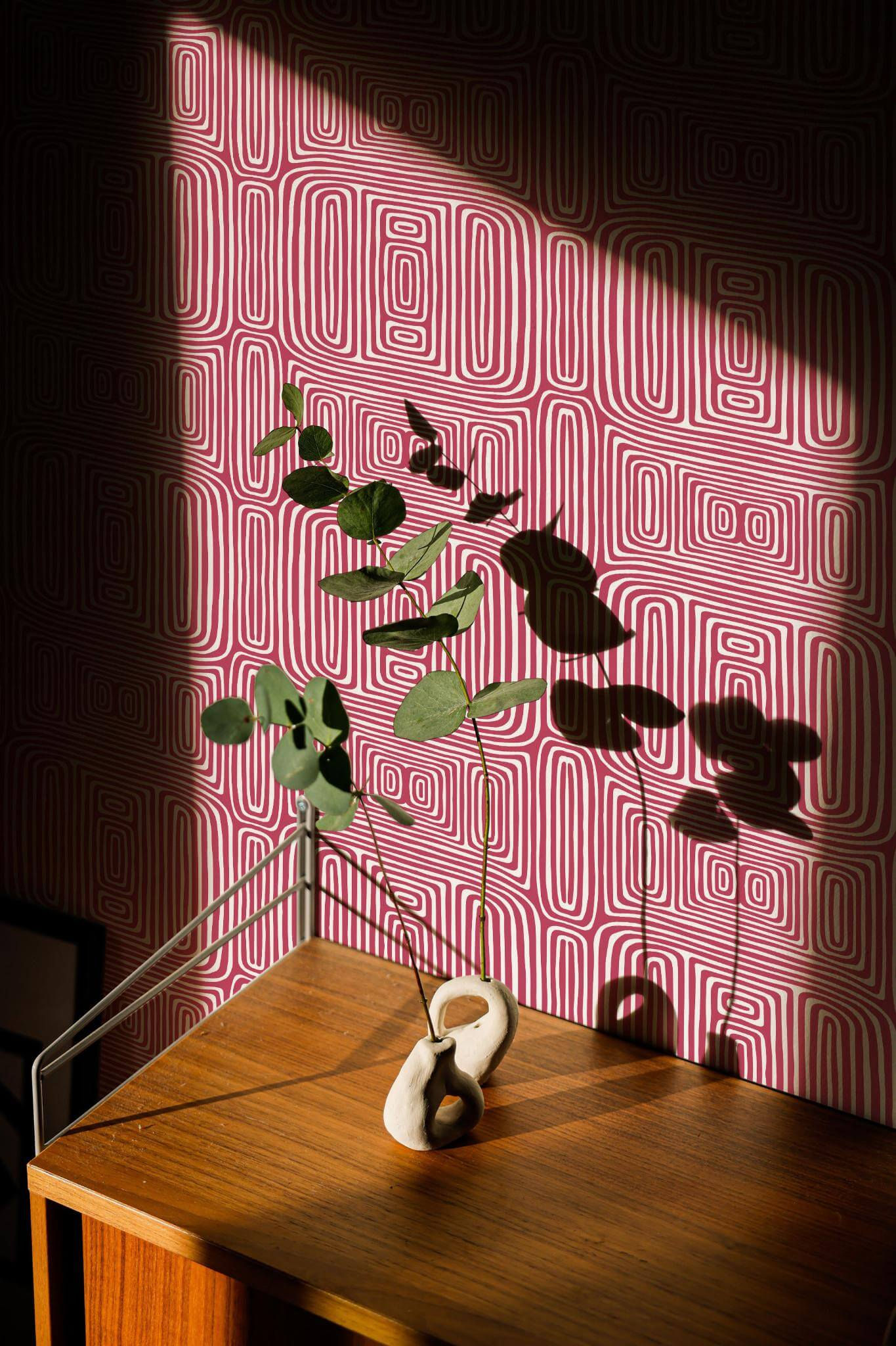 Wallpaper #BGc5B5MBSpphPi3-MMXD328 Viva Magenta Vintage Abstract Wallpaper Peel and Stick or Non Pasted