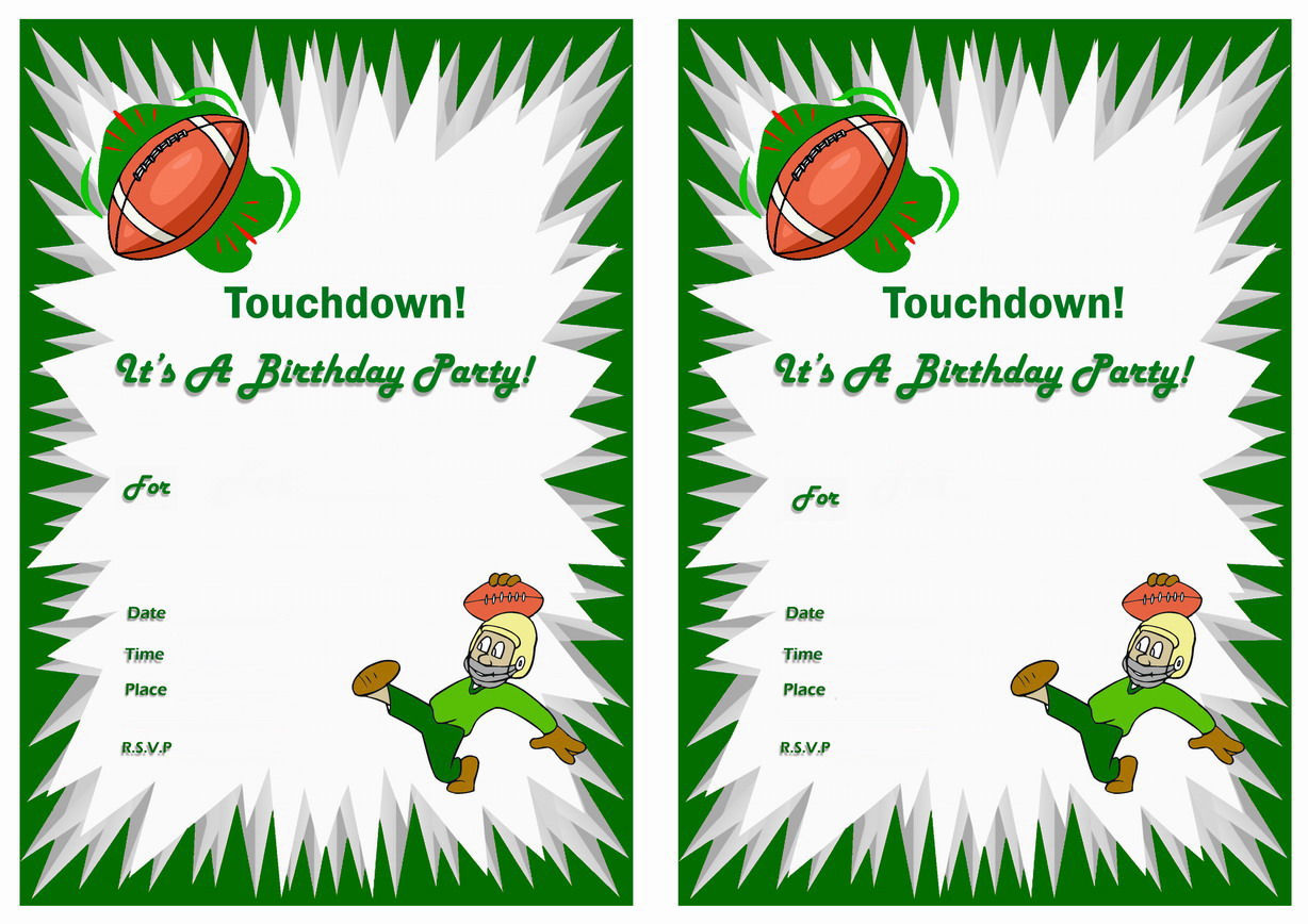 Wallpaper #f6344 Free Printable Football Birthday Invitations Drevio Free and