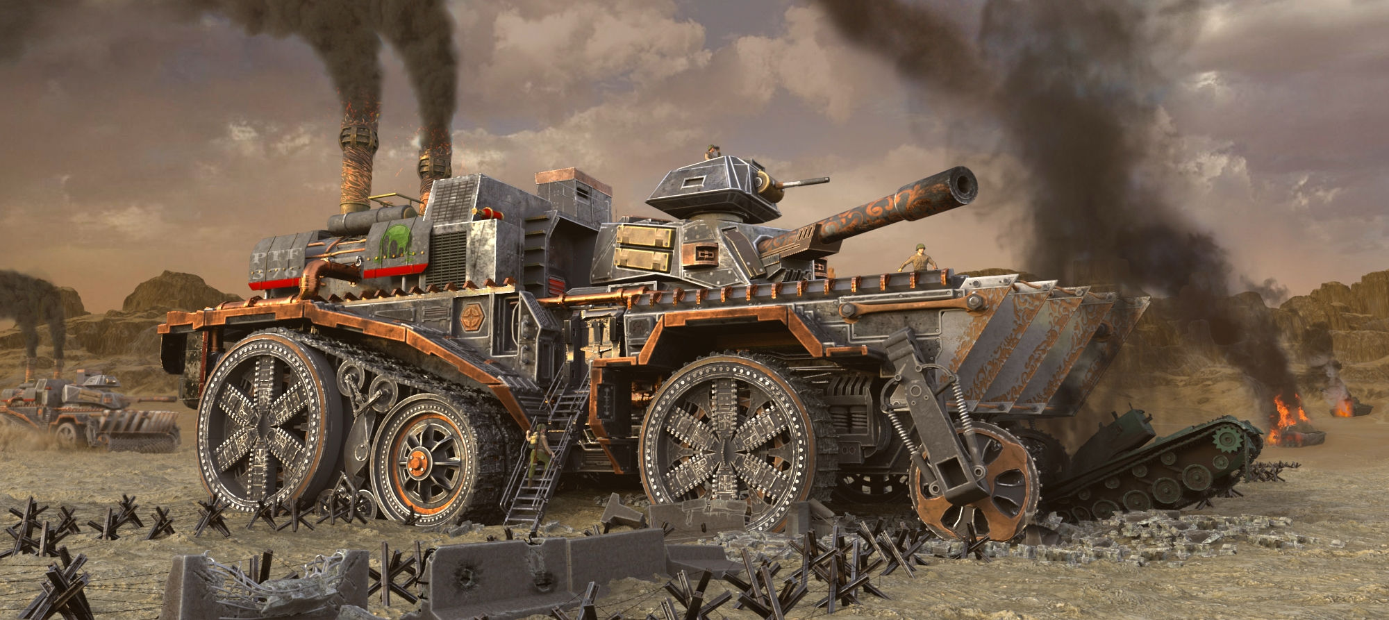 Wallpaper #YWfx8JIBSpphPi3-EGk4102 Steampunk Vehicle Tank Fortress Page 3 Official Contest 3D Coat