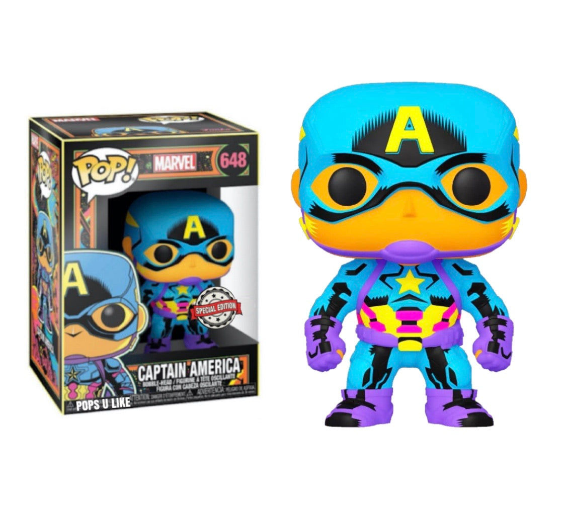 Wallpaper #vWfWEJMBSpphPi3-LPSt209 Marvel Black Light Captain America Funko Pop Vinyl Pops U Like