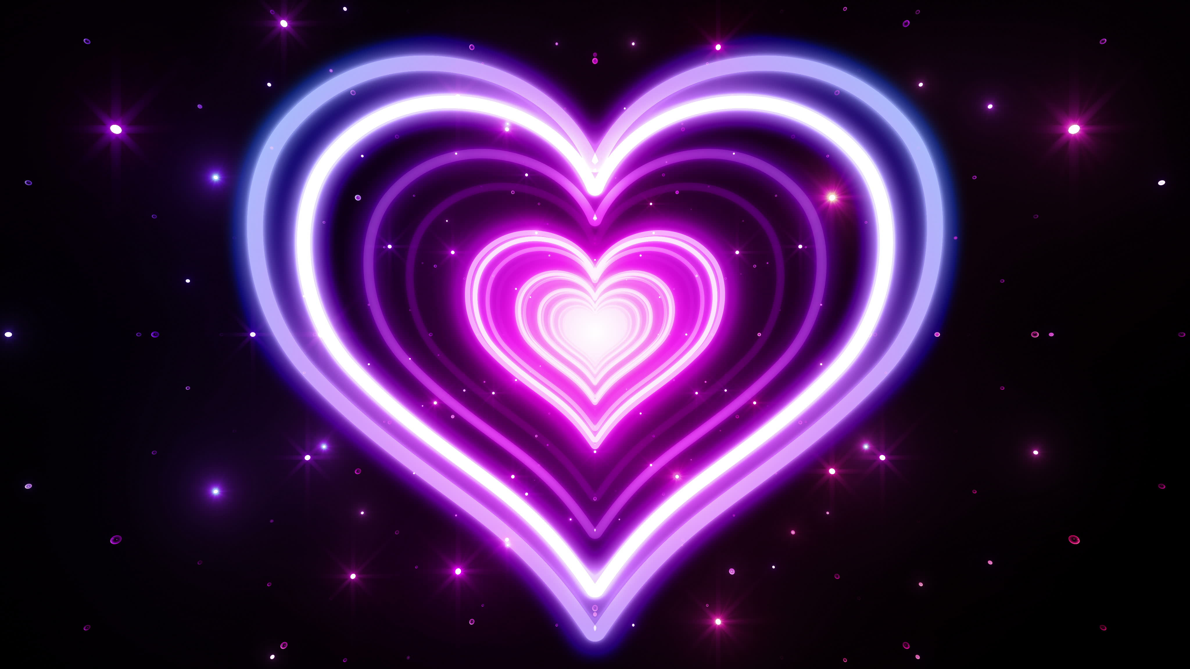 Wallpaper #t30P9I4Bnwiau_P6pg7_28 Free Download Purple Neon Heart Abstract 4K Ultra HD Wallpaper