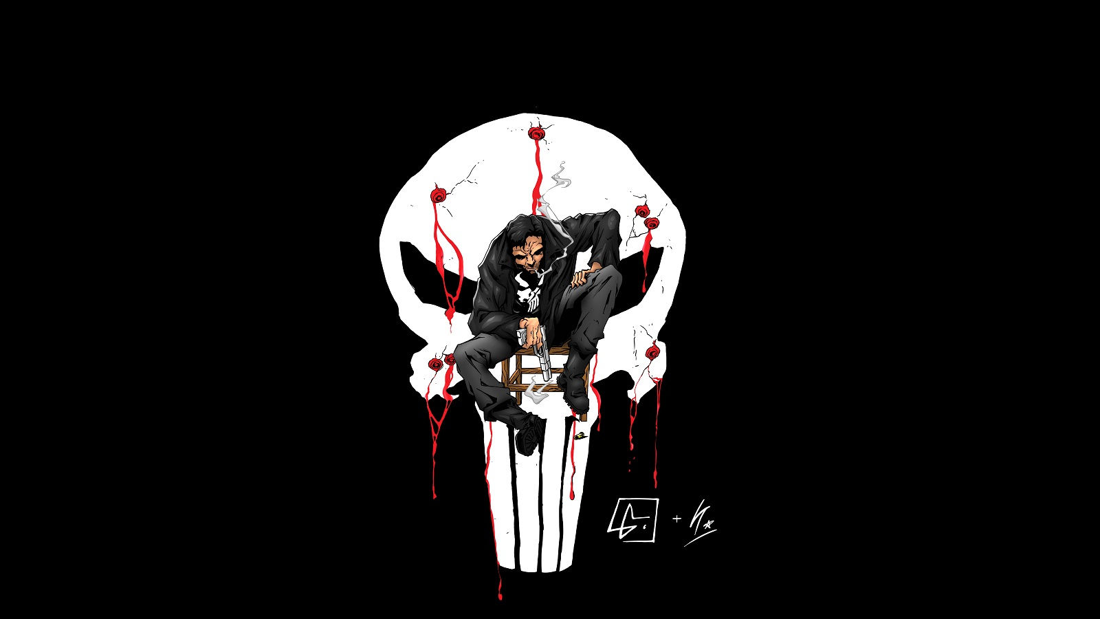 Wallpaper #KEC6L5MBJhL2WPbaNL4t357 Free Download Punisher Logo DC Blood Black Wallpaper 1600x900 171813