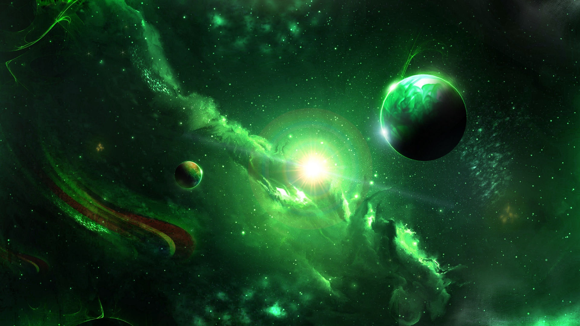 Wallpaper #q2cH_5IBSpphPi3-TKEx129 Download Wallpaper Space Galaxy Planets Green by at Rcarlson78 Space