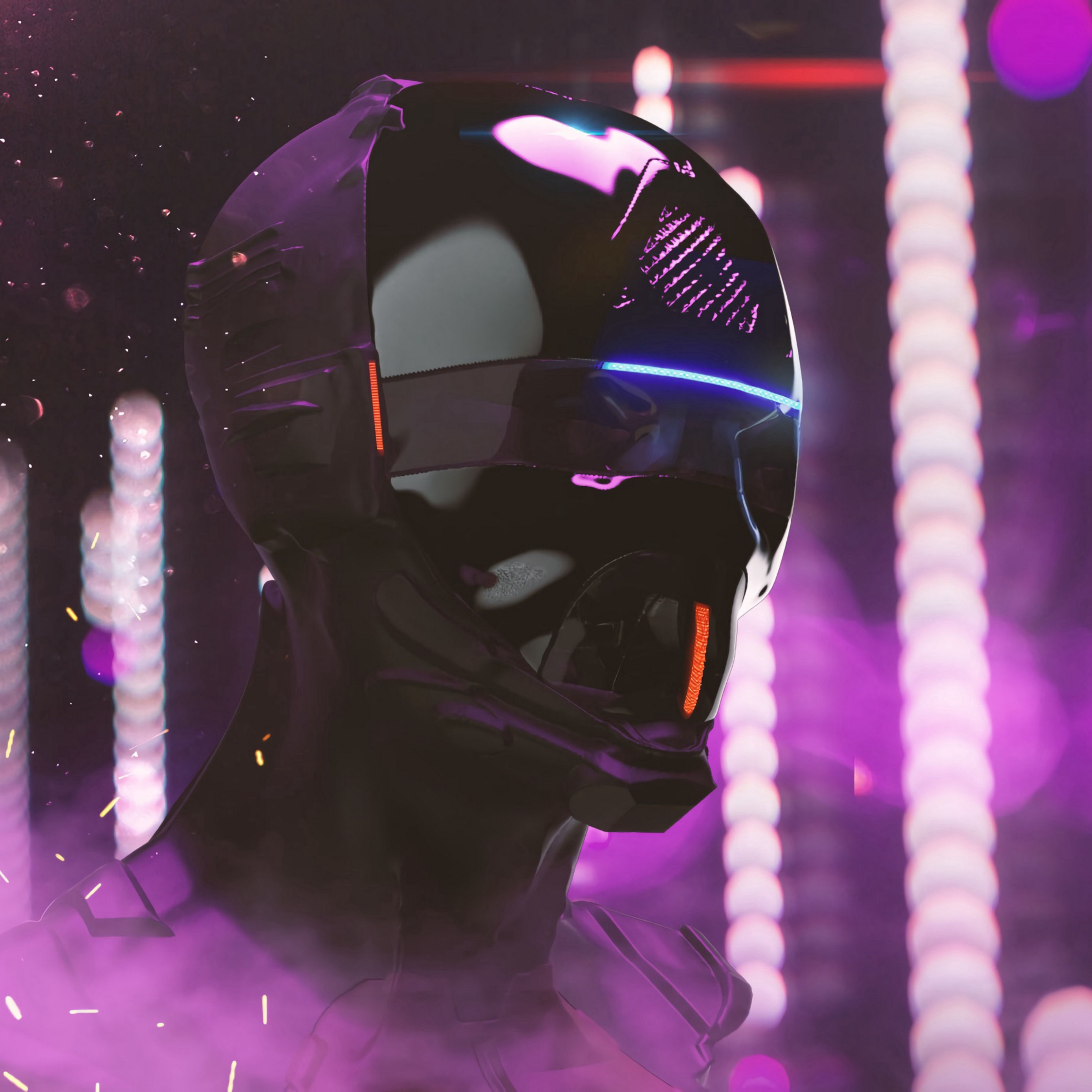 Wallpaper #cUCYMZMBJhL2WPbak8fZ284 Free Download Wallpaper Mask Helmet Cyberpunk Robot Neon by at Rquinn97