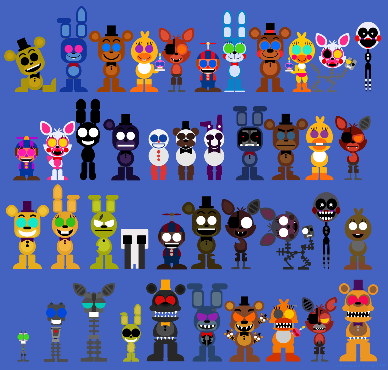 Wallpaper #PhqQTZMB1yWOL4qgdnzv130 Unveiling the World of All Fnaf Characters