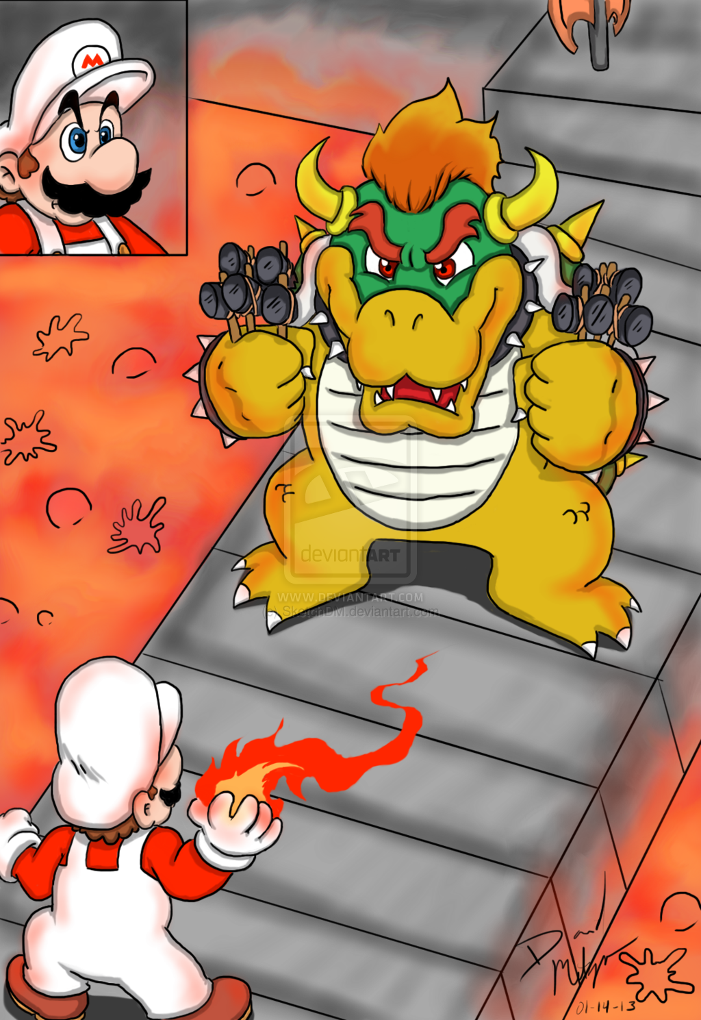 Wallpaper #8c6vJZMB71dOy6JZMRQu224 Download Mario vs Bowser by Sketchdm by at Paulklein Mario vs Bowser