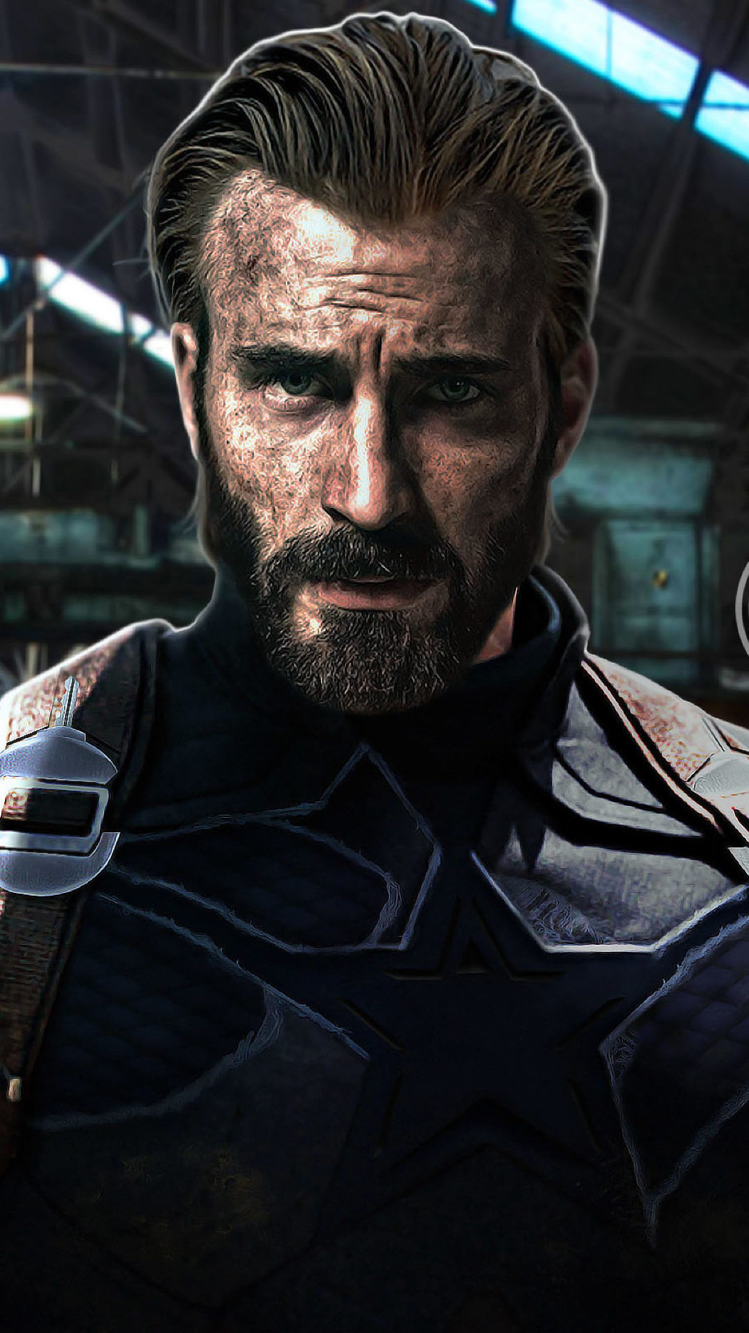 Wallpaper #wjETNpMB5zzyi_yYflje47 Free Download 1080x1920 Captain America Beard Look in Infinity War