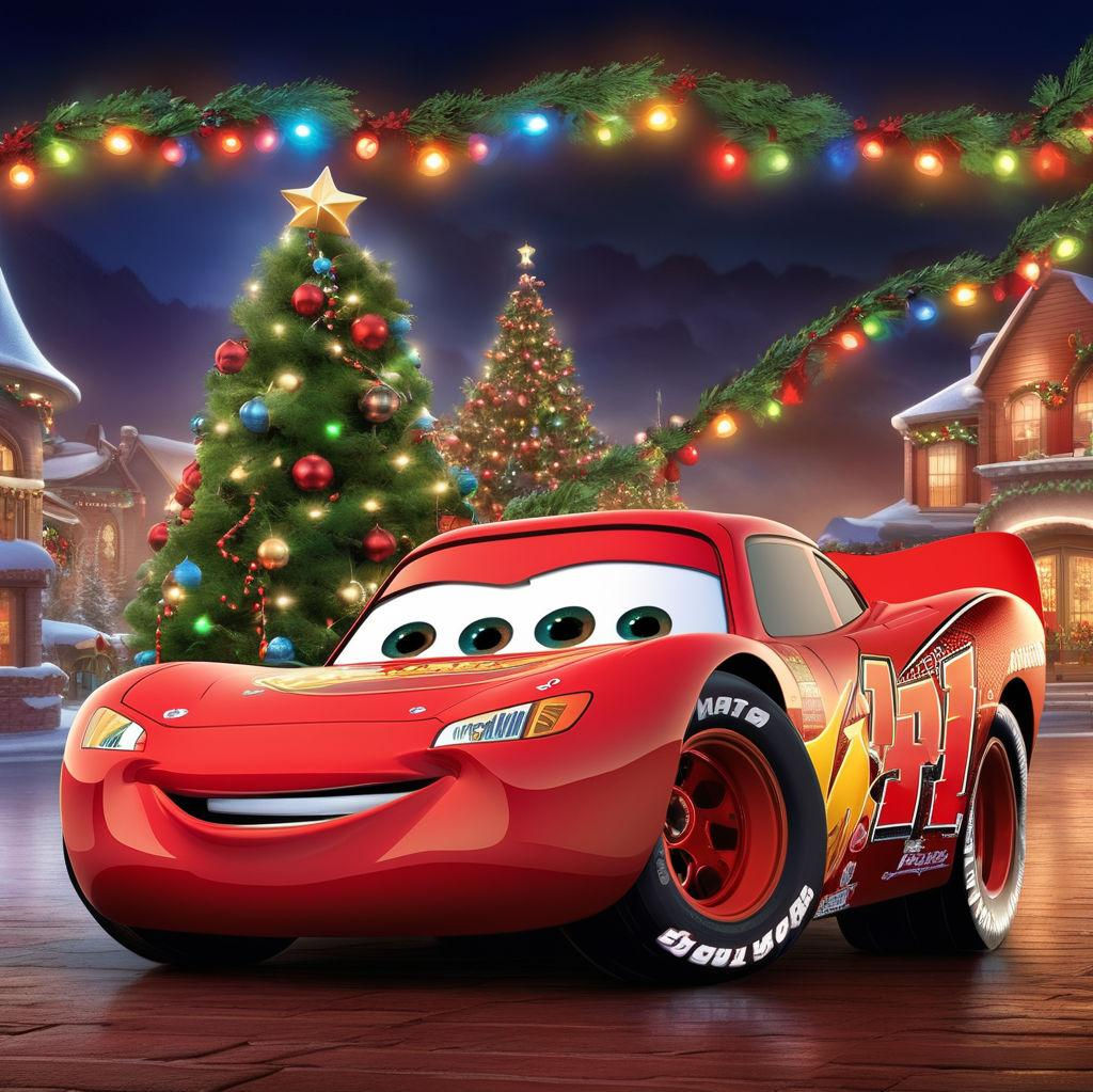 Wallpaper #058AF Disney Cars Lightning Mcqueen and Mater Christmas by