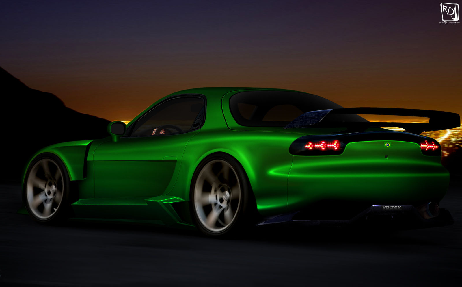 Wallpaper #LBlTJI8BtGB6xQ78qYWJ42 Free Download Wallpaper Green Mazda Rx7 Wallpaper 1600x993 for Your