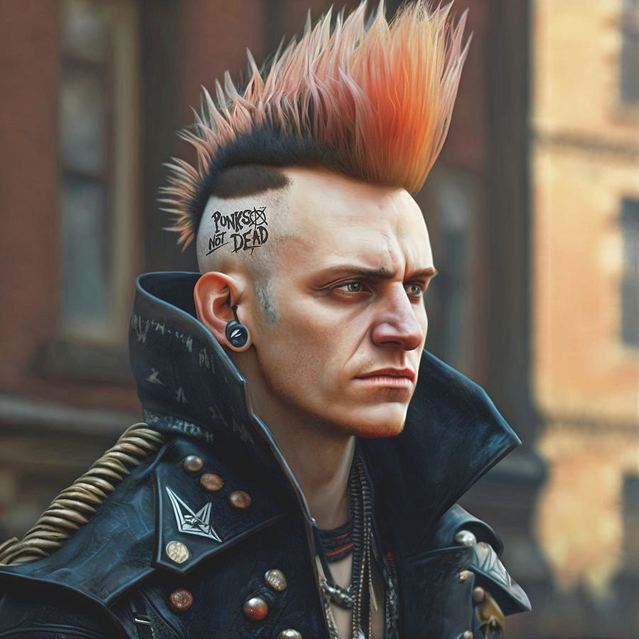 Wallpaper #SLhR2ZIBJvJKYCmEiexE181 Tattooed British Anarchy Cyber Punk Created Digitally Digital Art by