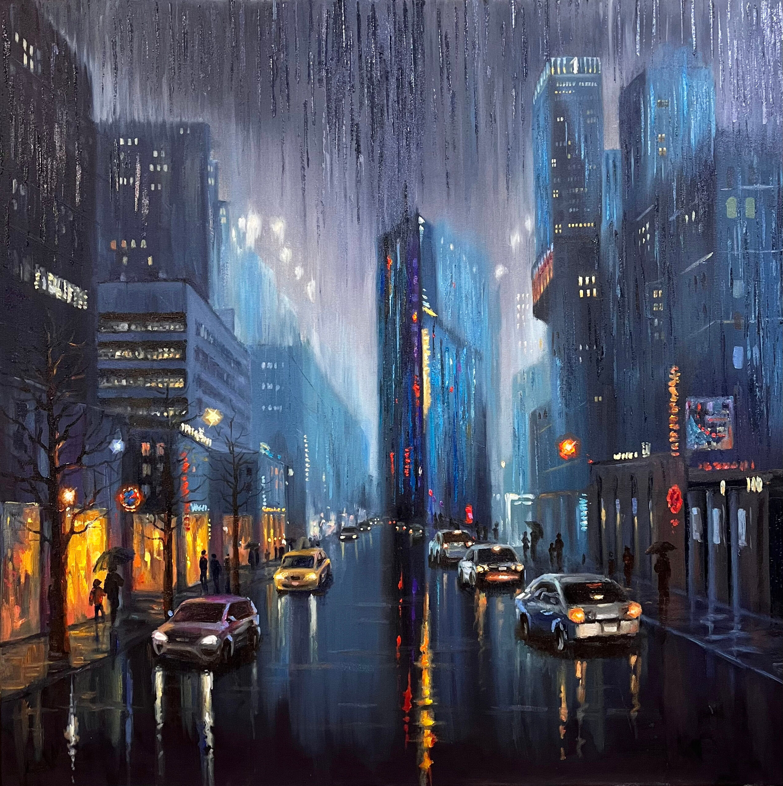 Wallpaper #PEXNk44B7YBJg1BVWp_h20 Big Exclusive New York Cyberpunk Oil Painting