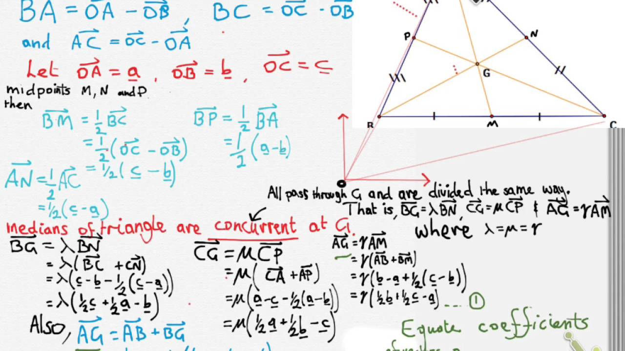 Wallpaper #NWfA5ZIBSpphPi3-3TGk250 Proof of the Centroid of a Triangle Using Vectors Youtube