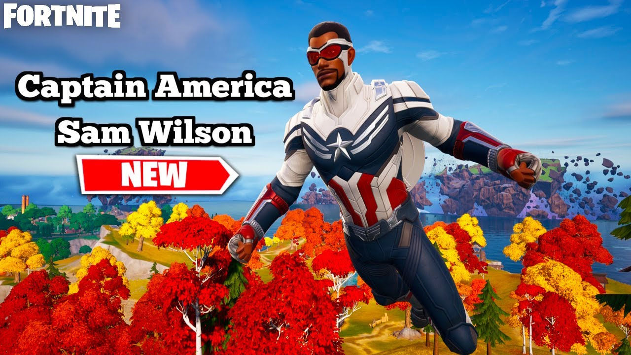 Wallpaper #57jf25IBJvJKYCmE1fhf318 New Captain America Sam Wilson MCU Gameplay Fortnite X Captain