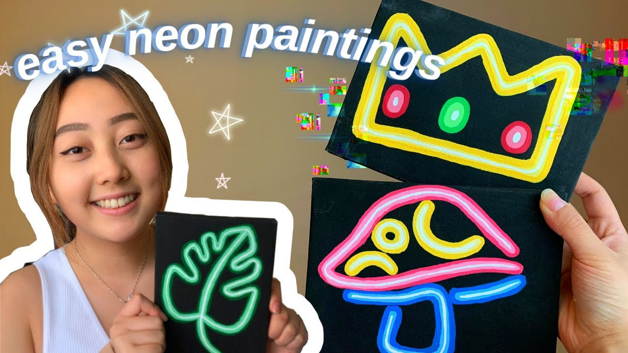 Wallpaper #U7gq25IBJvJKYCmEGfWT150 Neon Paintings on Canvas Beginner Friendly Tutorial Youtube