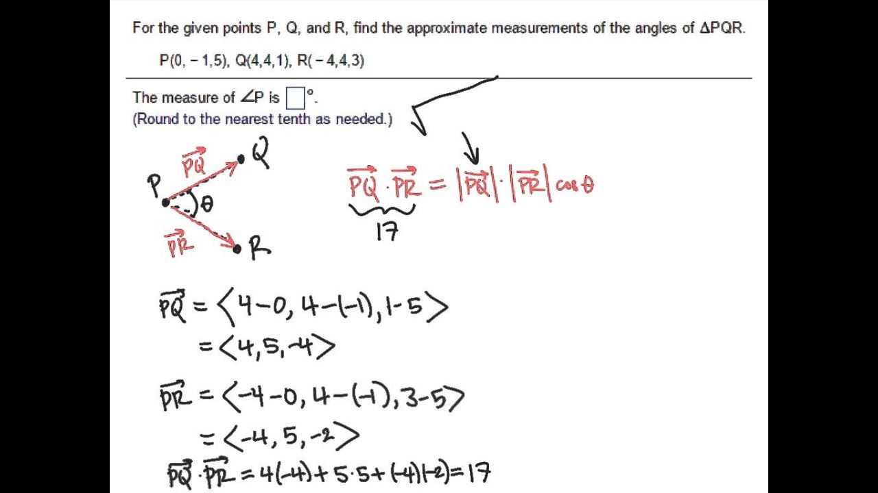 Wallpaper #NWfA5ZIBSpphPi3-3TGk83 Example Using Vectors to Find the Angles of a Triangle Youtube