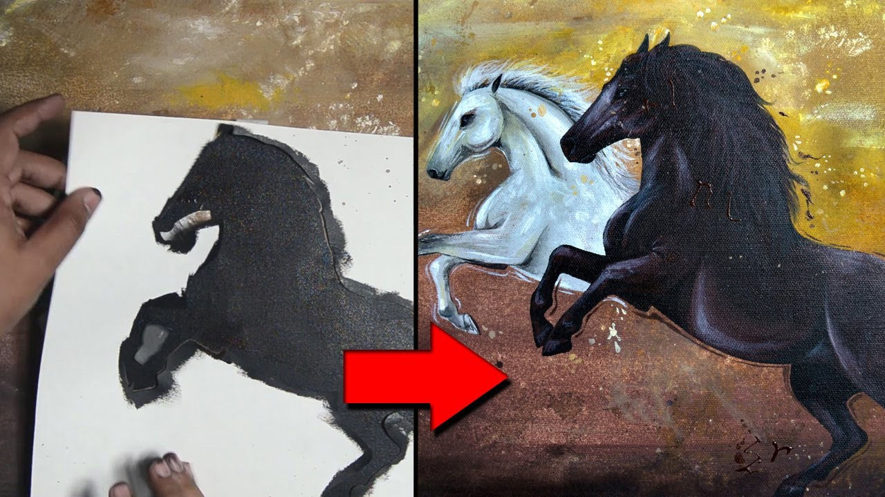 Wallpaper #Obgn3ZIBJvJKYCmEW_8d553 How to Abstract Acrylic Painting Running Horses Tutorial for