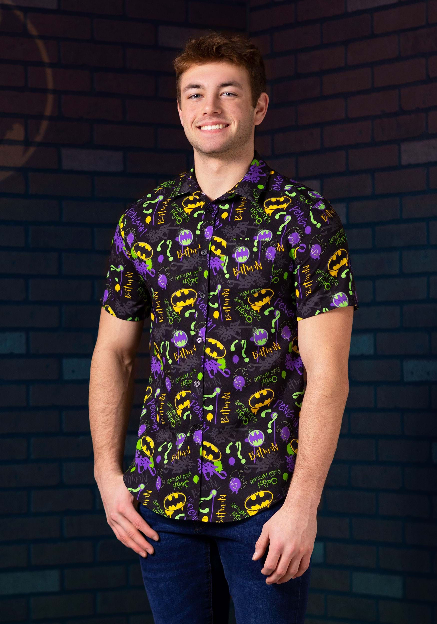 Wallpaper #XWcG-pIBSpphPi3-vI8d369 Neon Rogues Gallery Batman Dress Shirt
