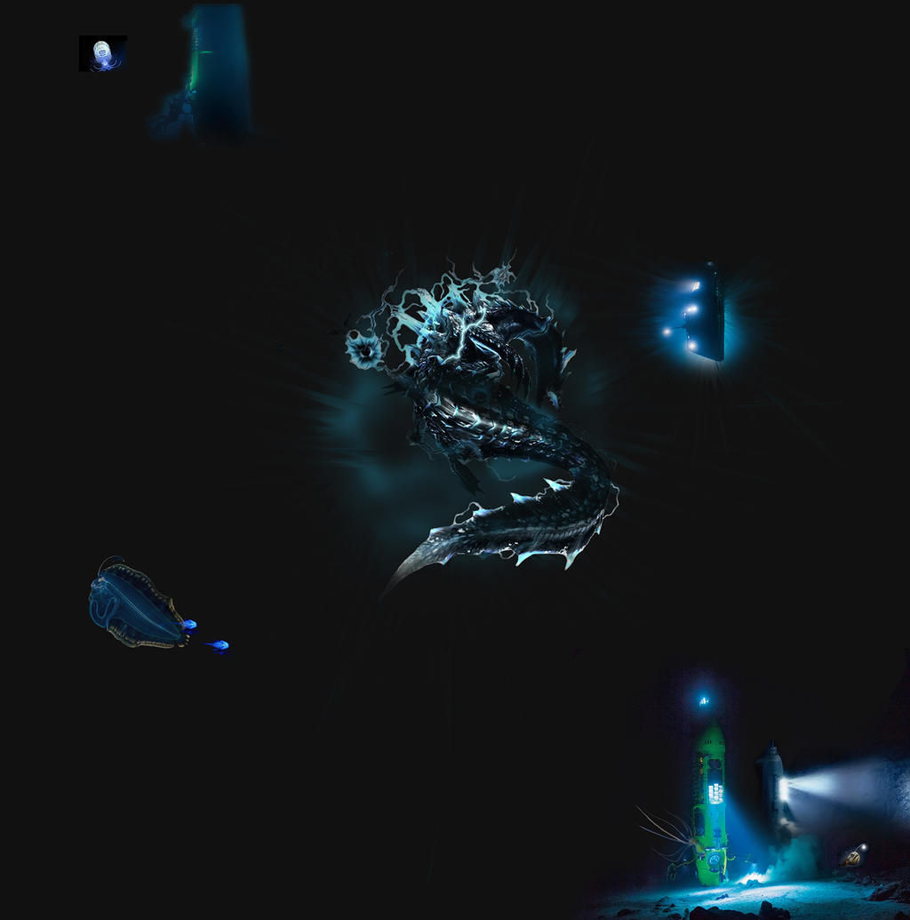 Wallpaper #nwDy6o4BSdW8dNouAhBX57 Deep in the Abyss Abyssal Lagiacrus Illustration by Xengix008 on